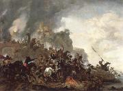 Philips Wouwerman cavalry making a sortie from a fort on a hill Sweden oil painting artist